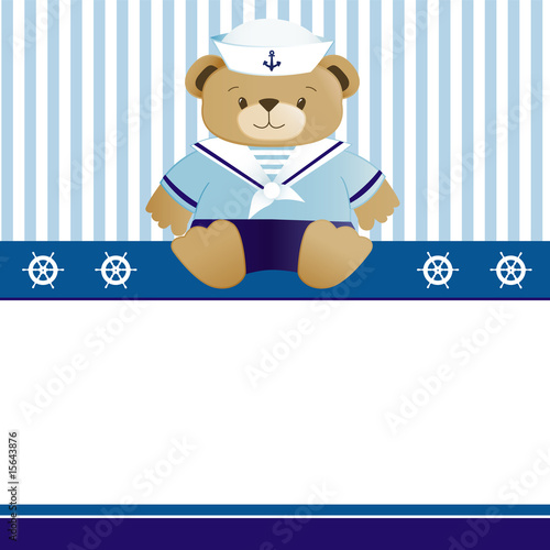 Sailor baby boy arrival announcement card