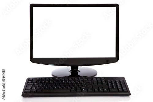 computer lcd and keyboard