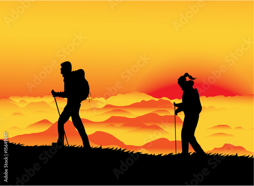 Sunset climbers