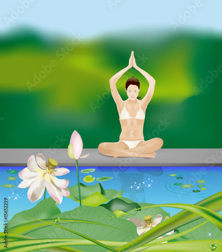 yoga e fiori di loto