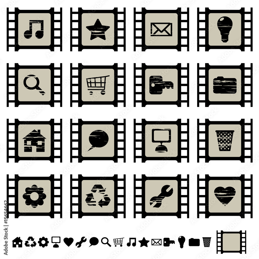 film cell icons set 1 film cell icons set 1
