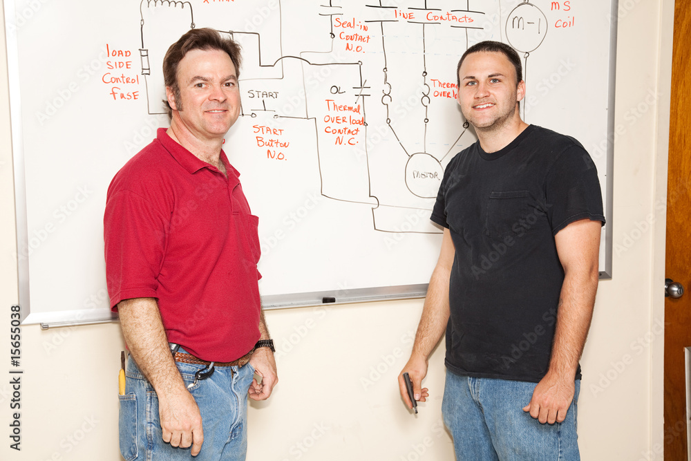 Obraz premium Engineering Student and Teacher