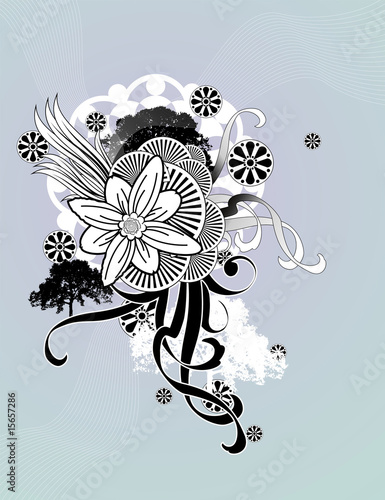 composicion floral abstracta en vector