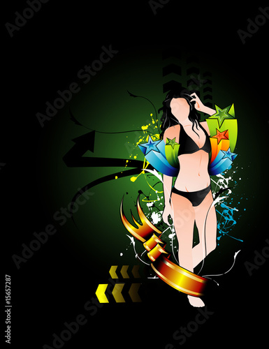 chica en vector