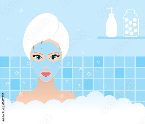 Beauty taking bath