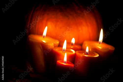 Set of Candles and pumpkin