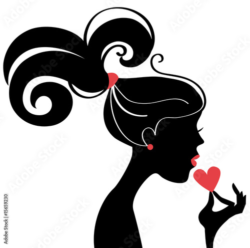 Beautiful woman silhouette profile