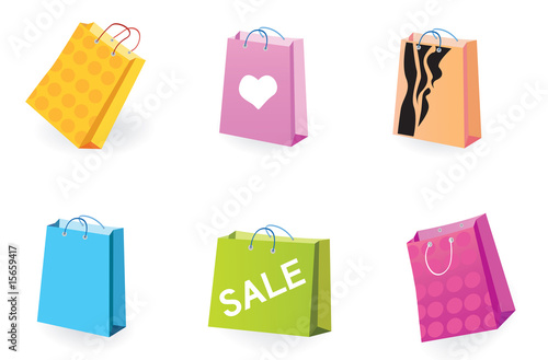 Designer Shopping bags icons for eshop. VECTOR