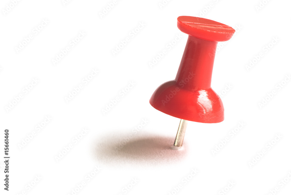 Red drawing pin with shadow. Red drawing pin with shadow.