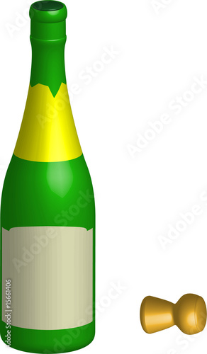bouteille de champagne, vecteur