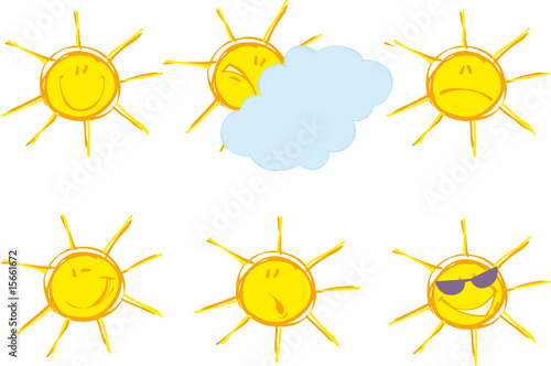 Set of sunny emotions