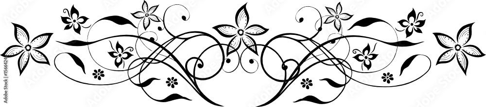 Blumen filigran, floral, Schnörkel Stock-Vektorgrafik | Adobe Stock