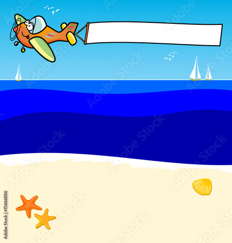 Aereo con striscione sul mare