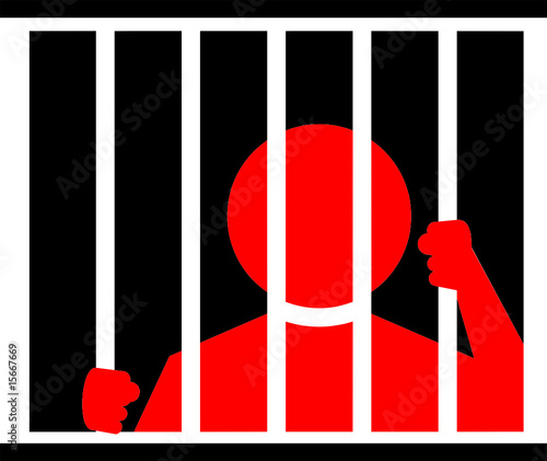 man in jail illustration