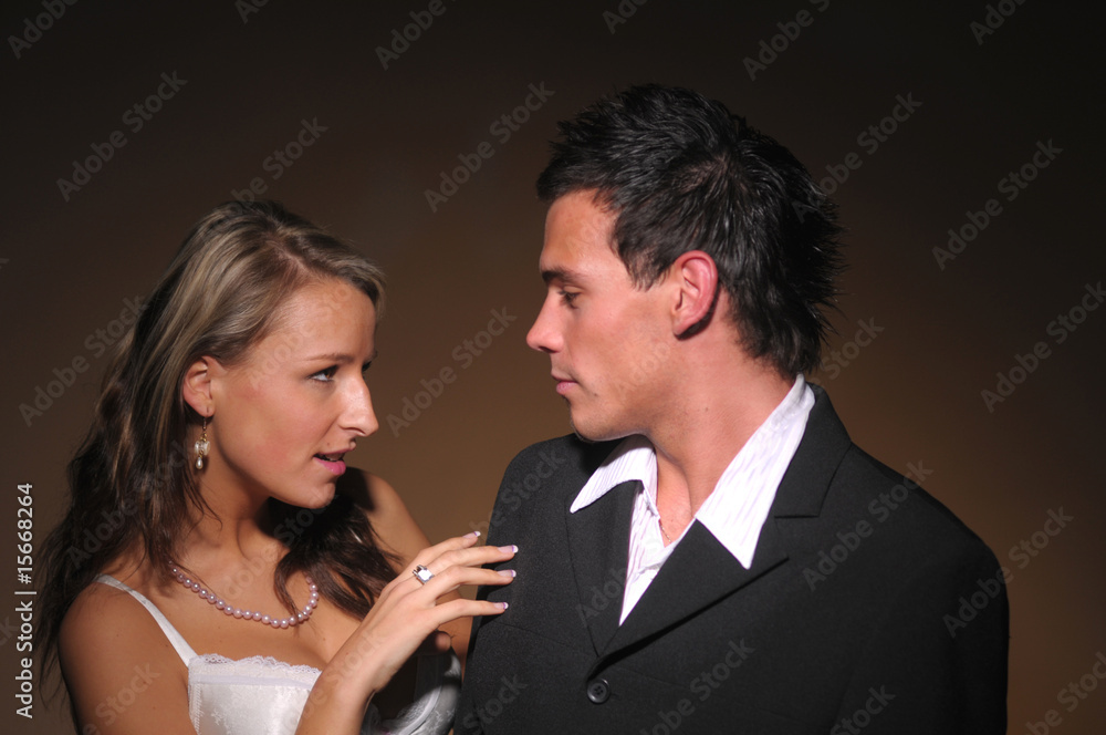 The altercation of the two young attractive people The altercation of the two young attractive people