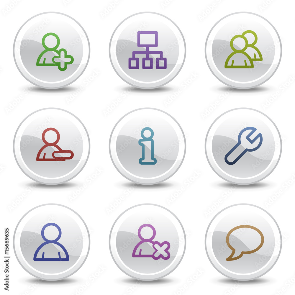Users web colour icons, white circle buttons series Users web colour icons, white circle buttons series