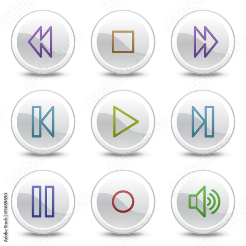 Walkman web colour icons, white circle buttons series Free Download Walkman web colour icons, white circle buttons series - GFXLoad