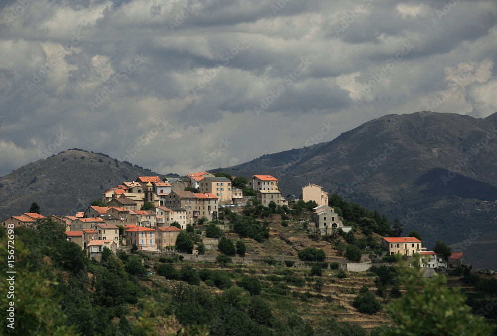 Panoramic view of Corte, Corsica