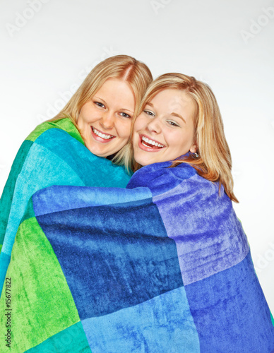 Two ladies in a towel