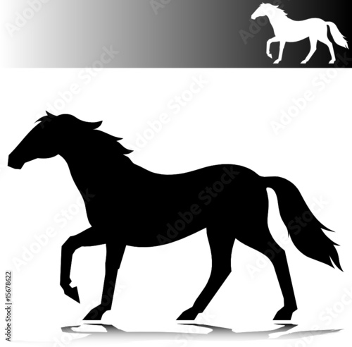 horse move vector silhouettes