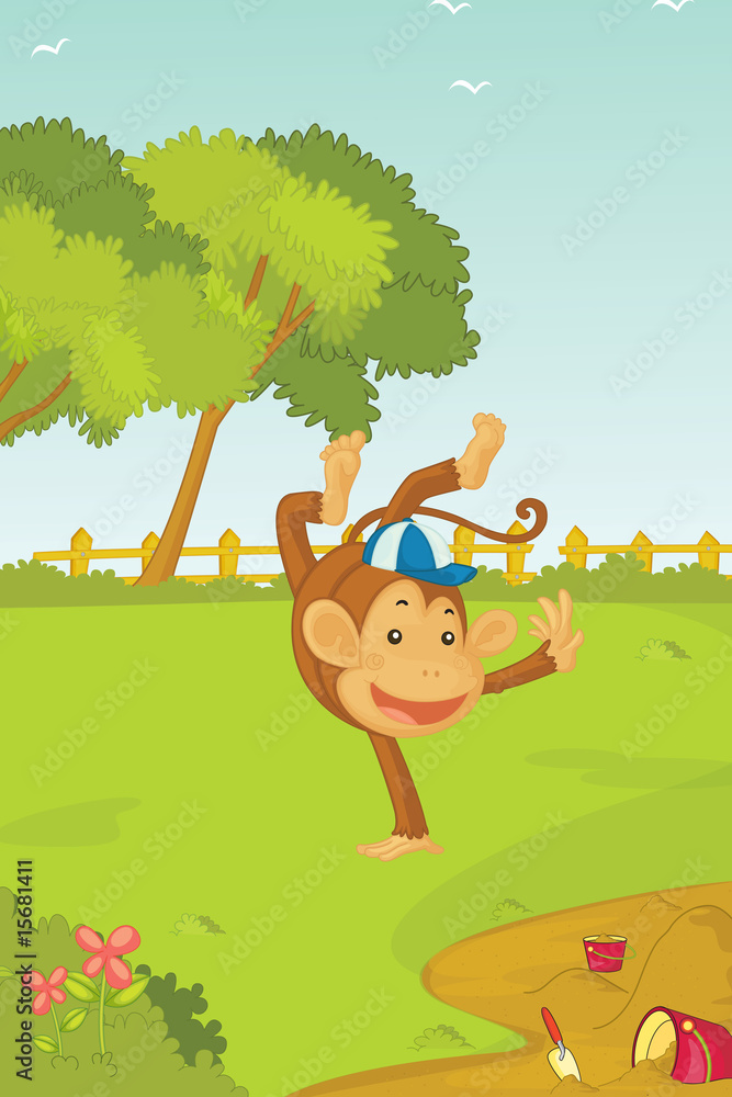 Fototapeta premium illustration of angry lion