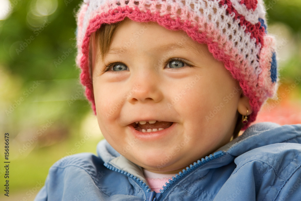 Smiling baby wearing hat Smiling baby wearing hat