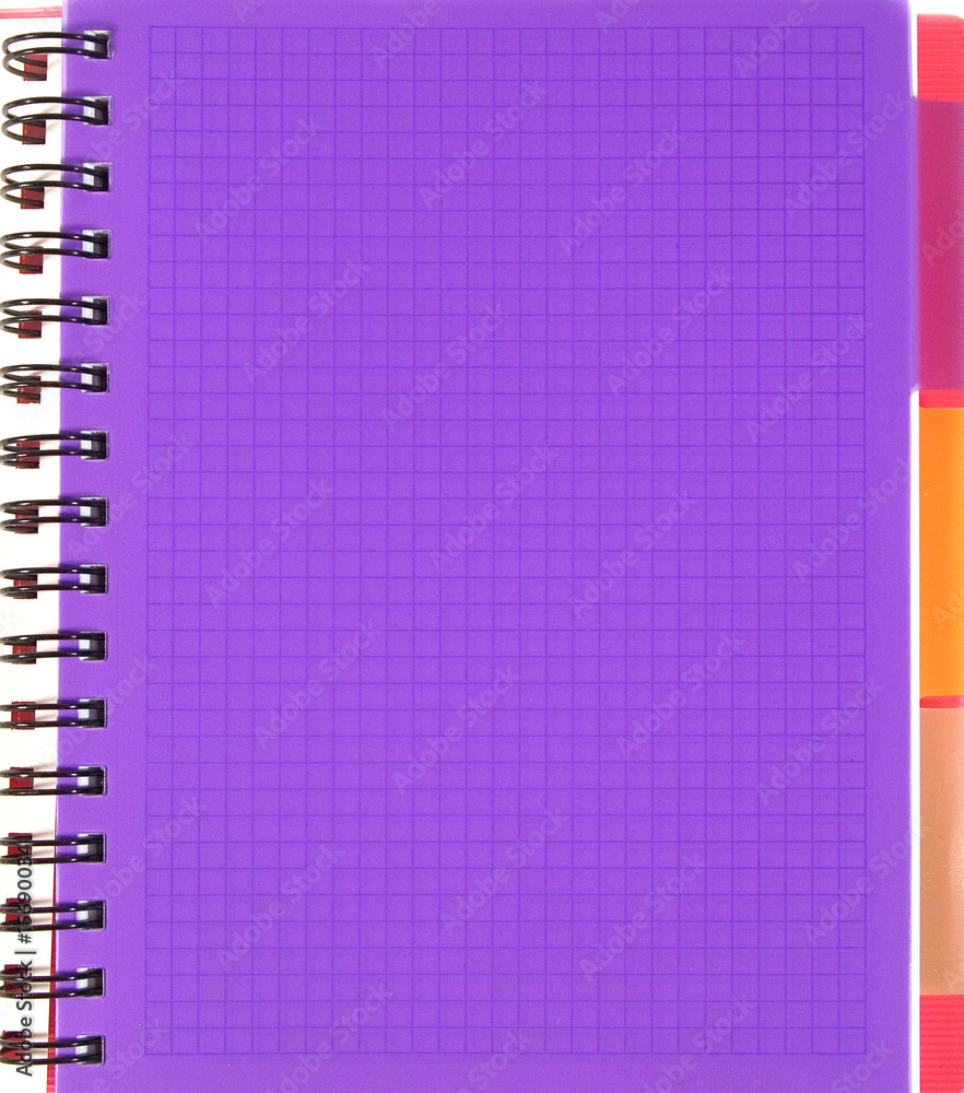 Violet squared notebook sheet
