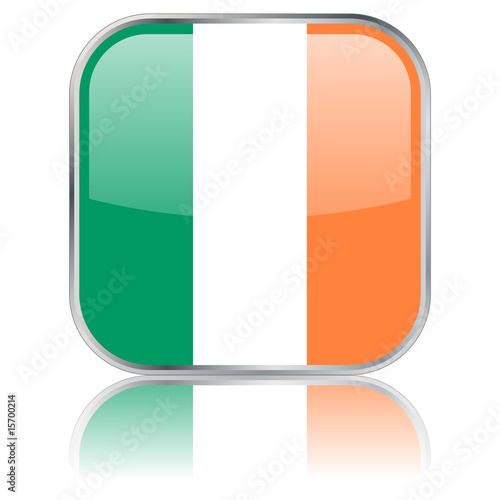 Free Download Square button with Irish flag with reflection - GFXLoad