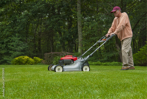 Mowing lawn