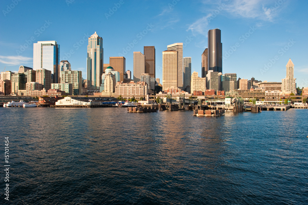 Elliot Bay and downtown Seattle, USA