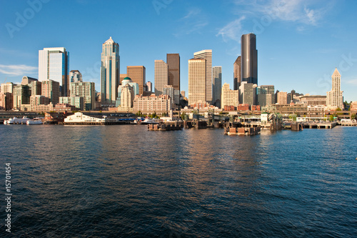 Elliot Bay and downtown Seattle  USA