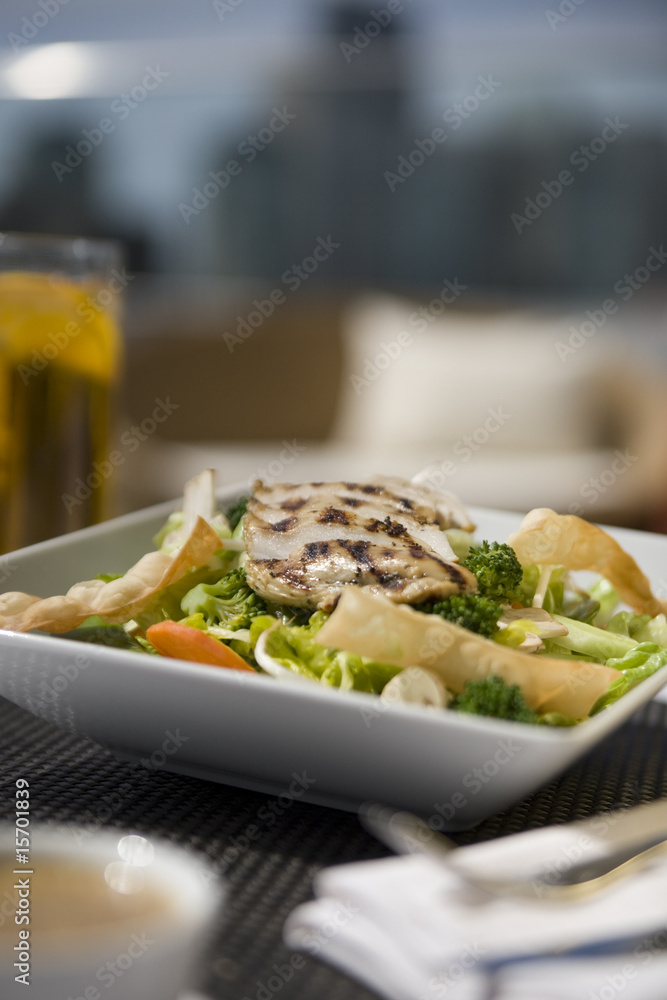Chicken Salad lunch with Iced tea