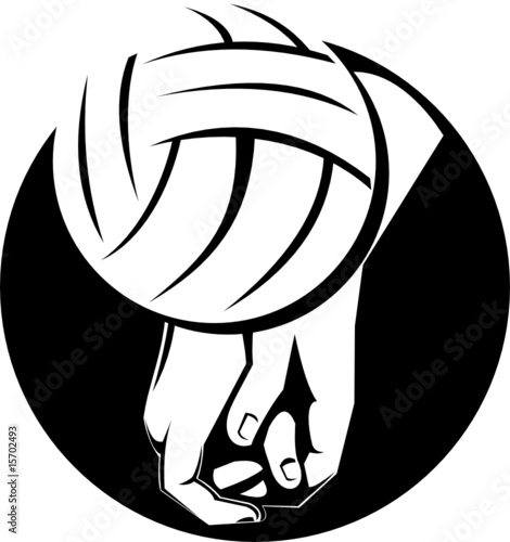 Hand about to strike volleyball