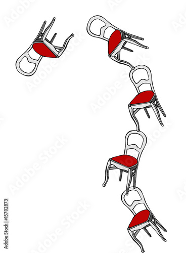 Juggling chairs loosing balance