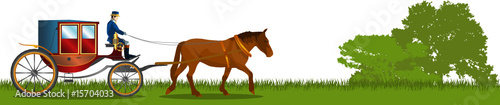 Wagon and horse