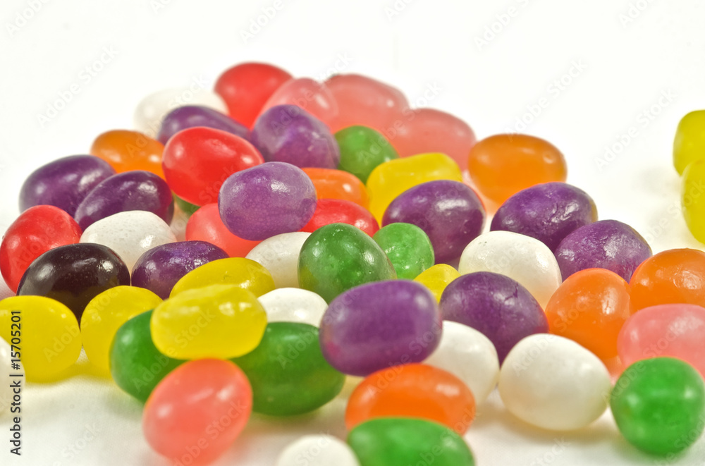 close up of jelly beans isolated on white close up of jelly beans isolated on white