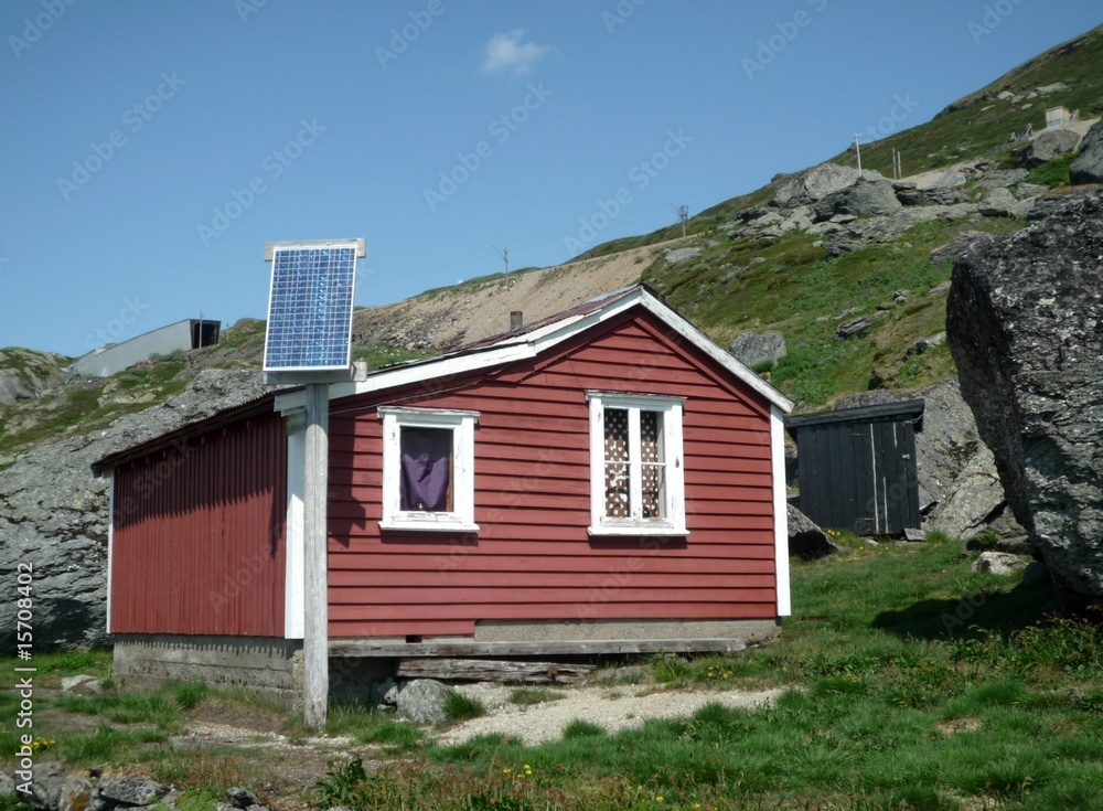 Small house and its solar panel Small house and its solar panel