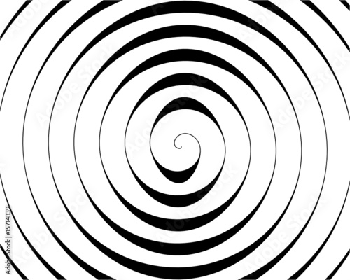 Ausschnitt einer schwarzen Spirale auf weißem Hintergrund