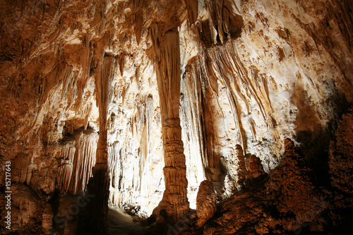 Stalagmites, Columns and Draperies in Carlsbad Caverns