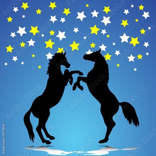 two horse illustration