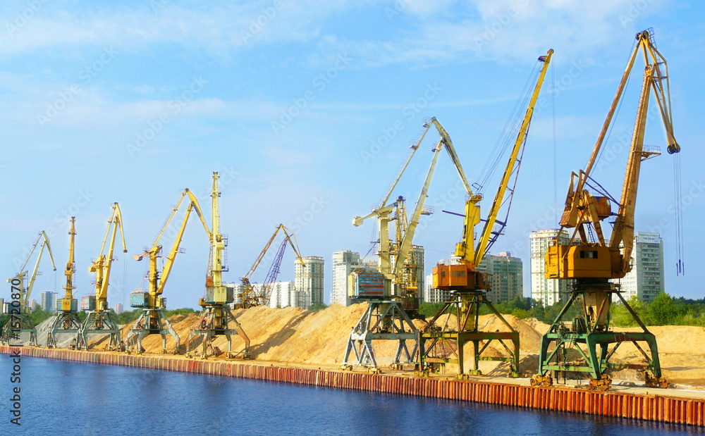 Fototapeta premium cranes, port