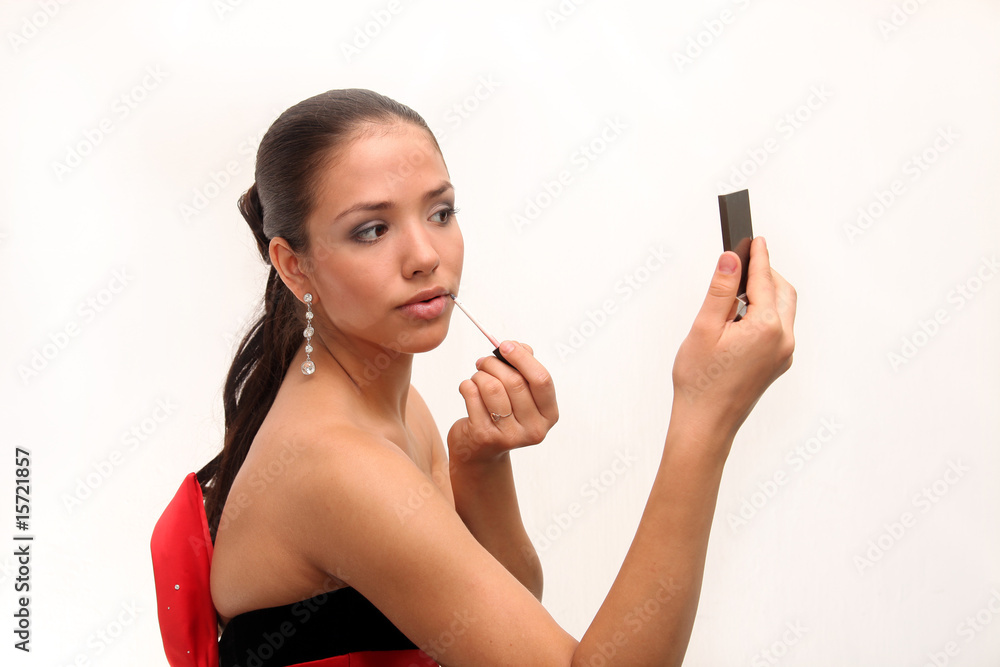 young charming girl in makeup and beauty treatment young charming girl in makeup and beauty treatment