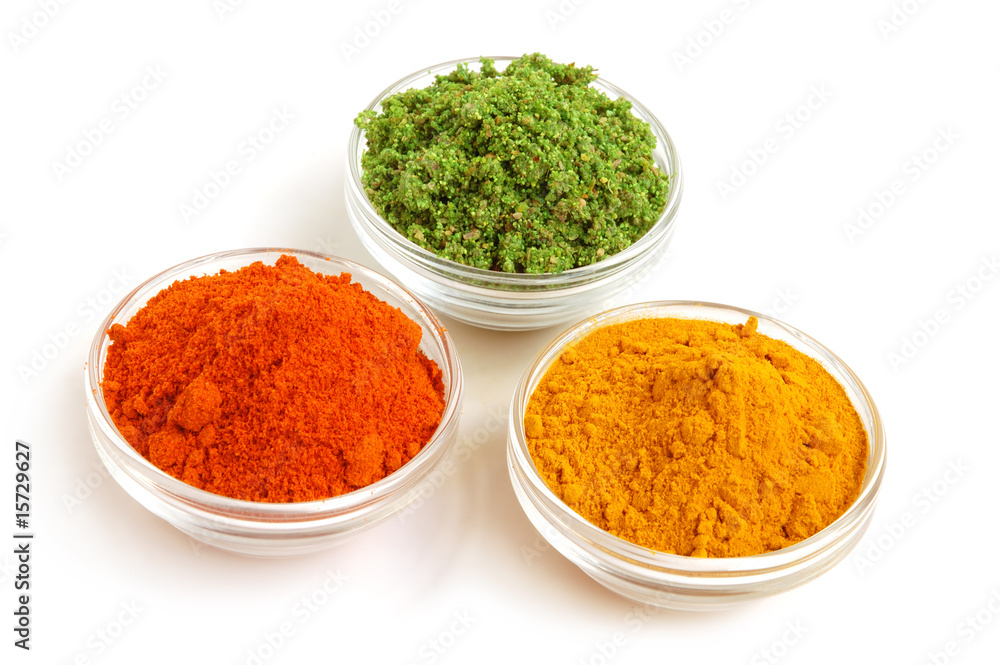 Piles of color spices Piles of color spices