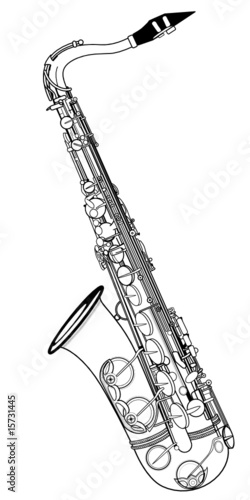 saxophone on a white background