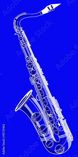 saxophone on a blue background