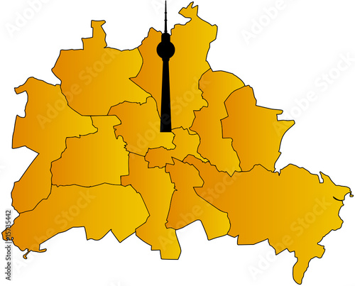 Berlin-Karte mit Fernsehturm
