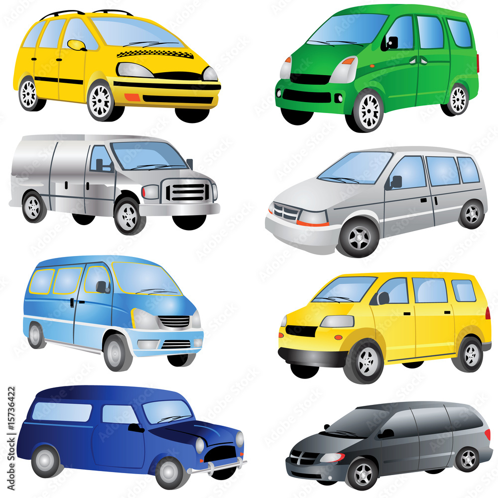 Minivan Icons Set