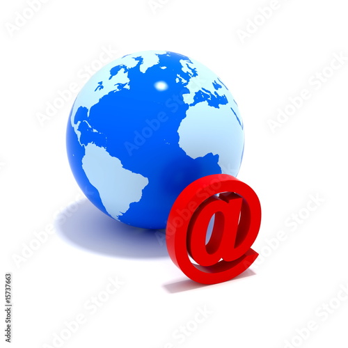globe and email sign