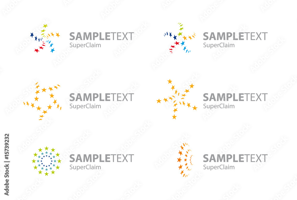 Set of vector corporate star logo symbols Set of vector corporate star logo symbols