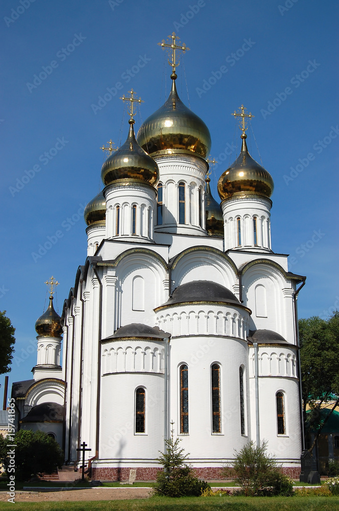 Russian orthodox church with gold domes